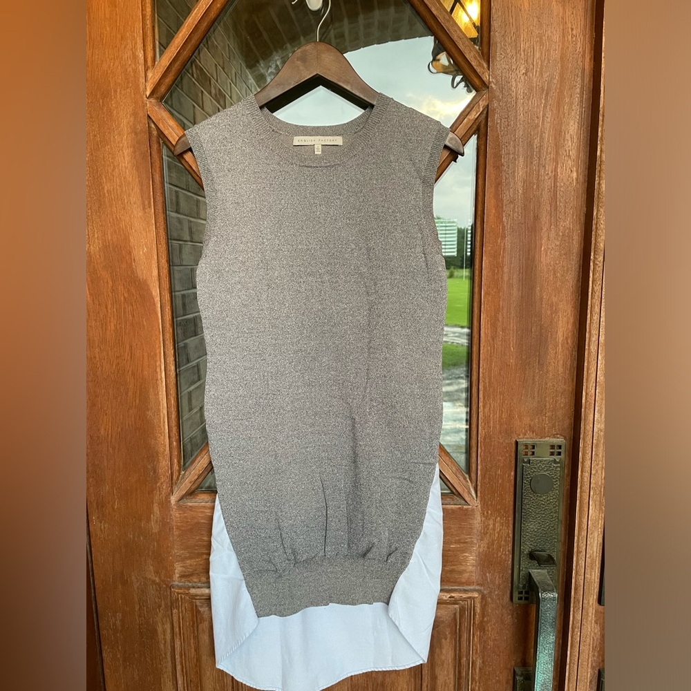 English Factory Gray Blue Midi Dress